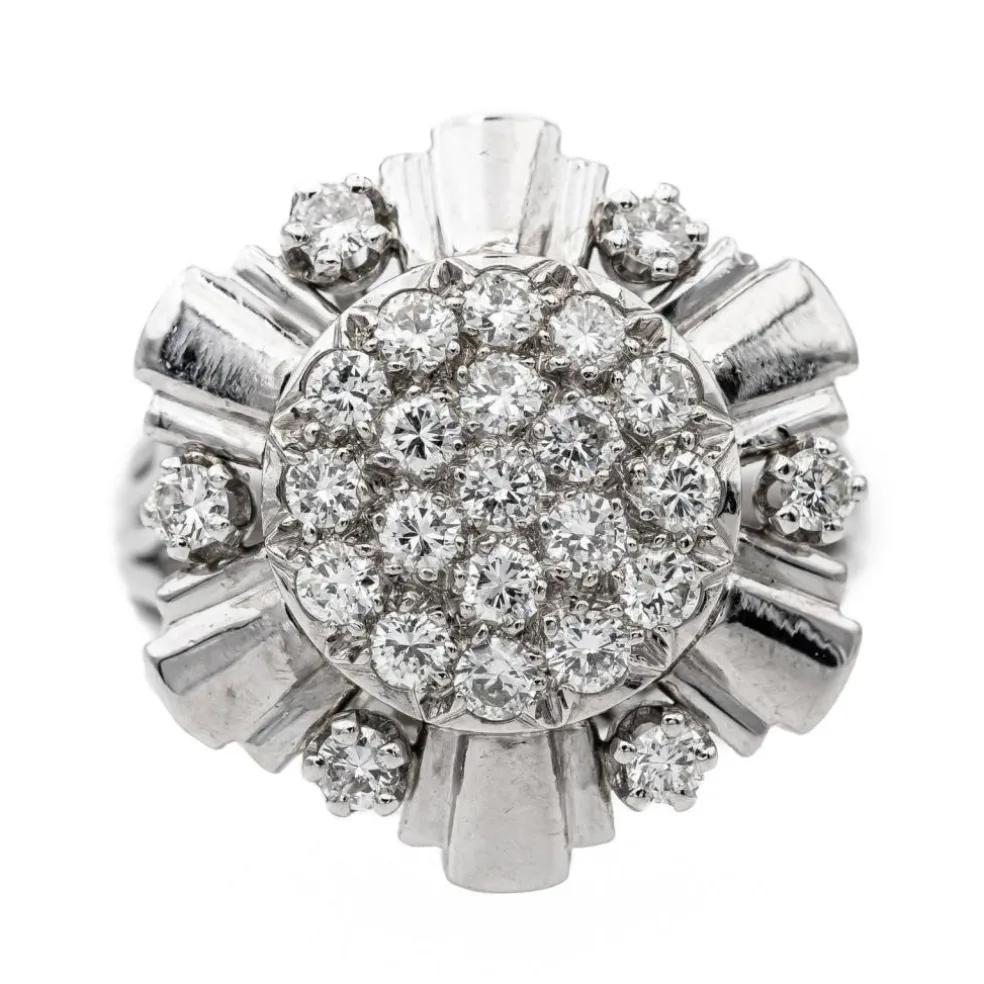 Bague Cocktail Or blanc Diamant