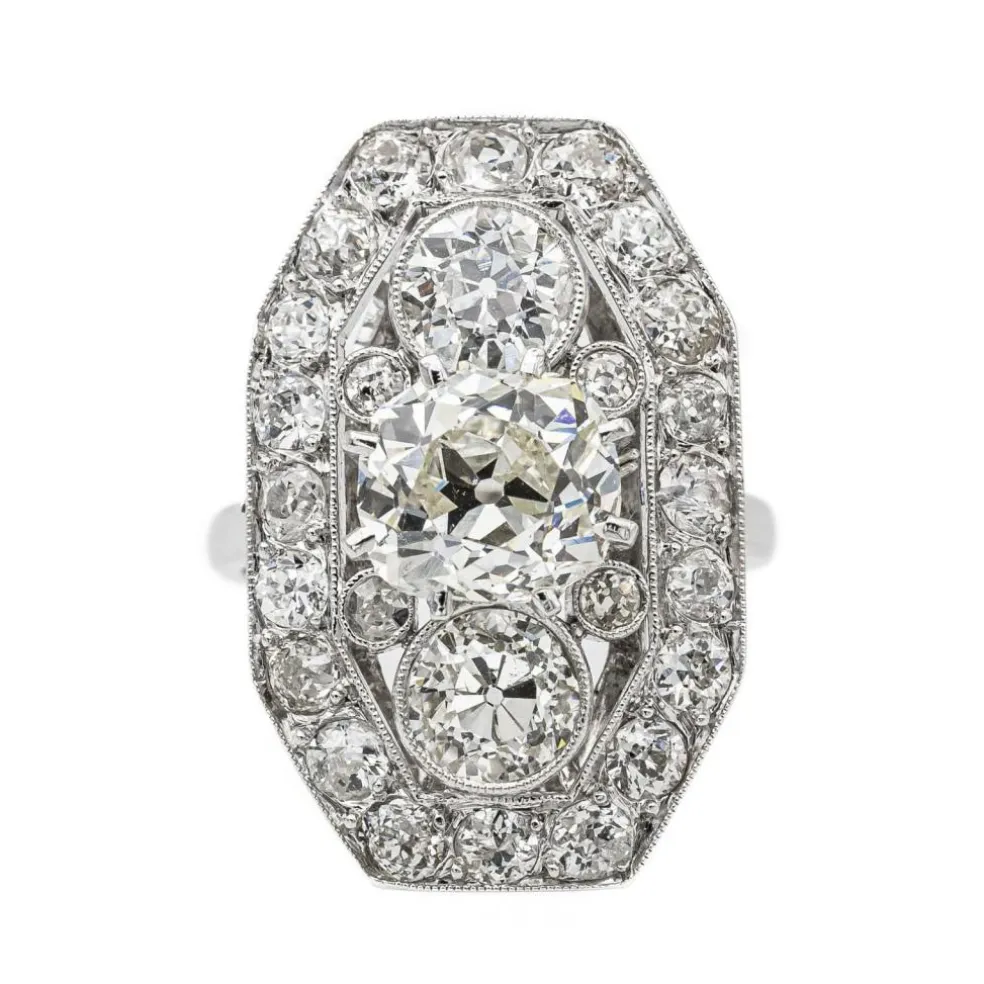 Bague Cocktail Or blanc Diamant
