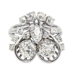 Bague Cocktail Or blanc Diamant