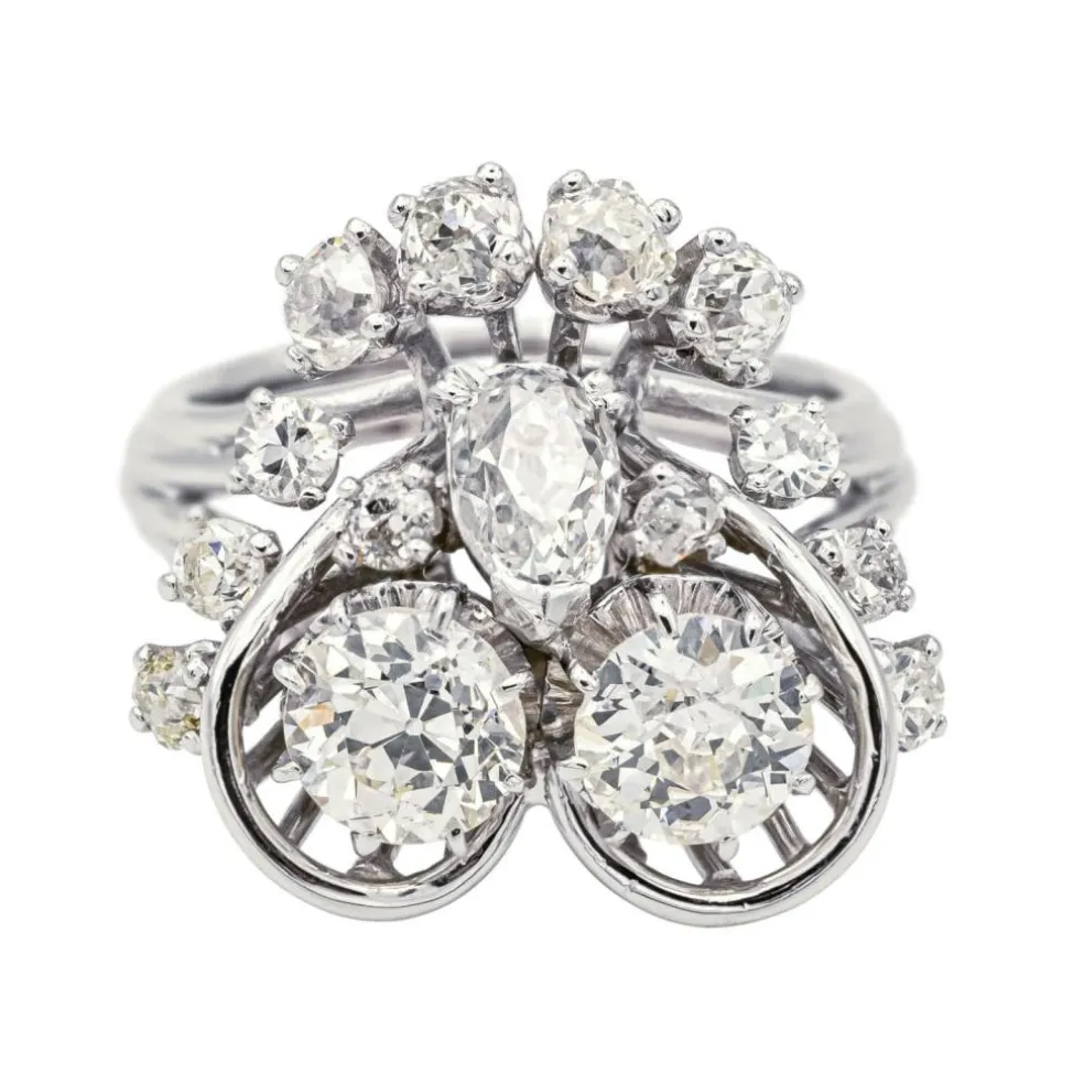 Bague Cocktail Or blanc Diamant