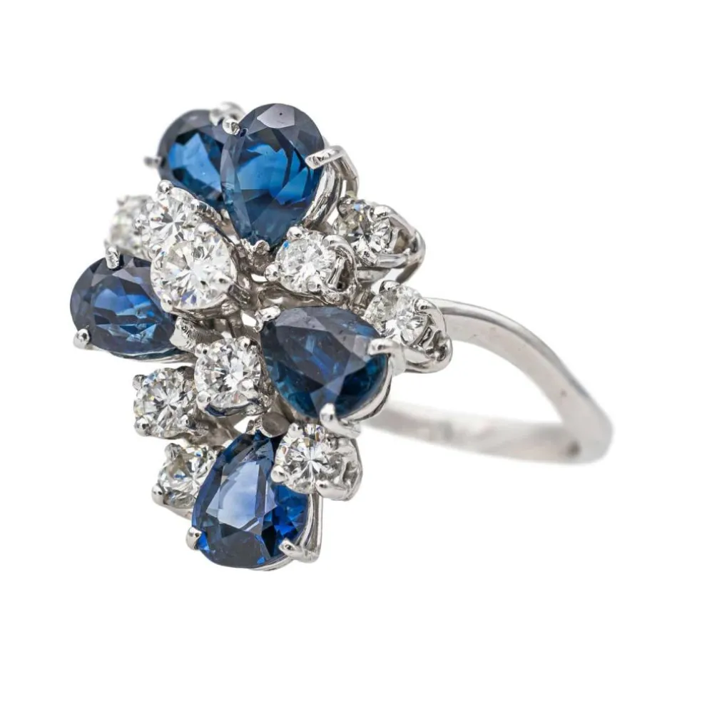 Bague Cocktail Or blanc Diamant