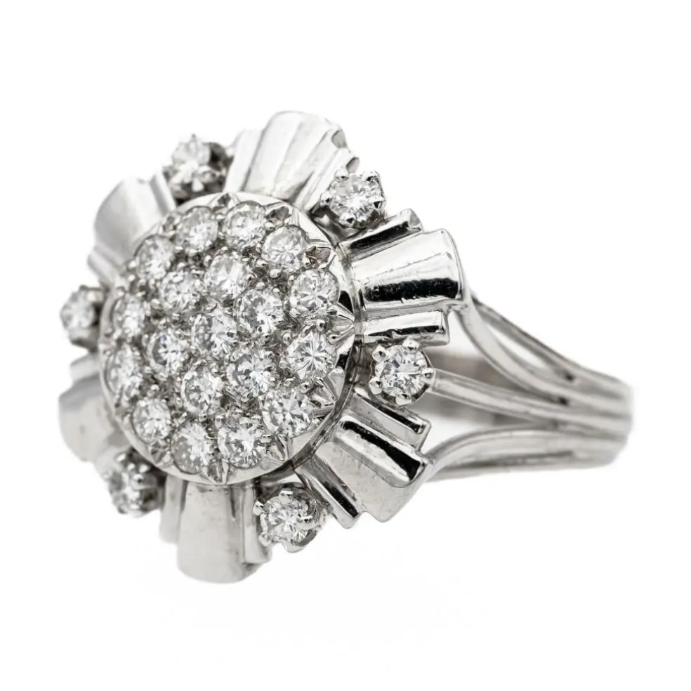 Bague Cocktail Or blanc Diamant