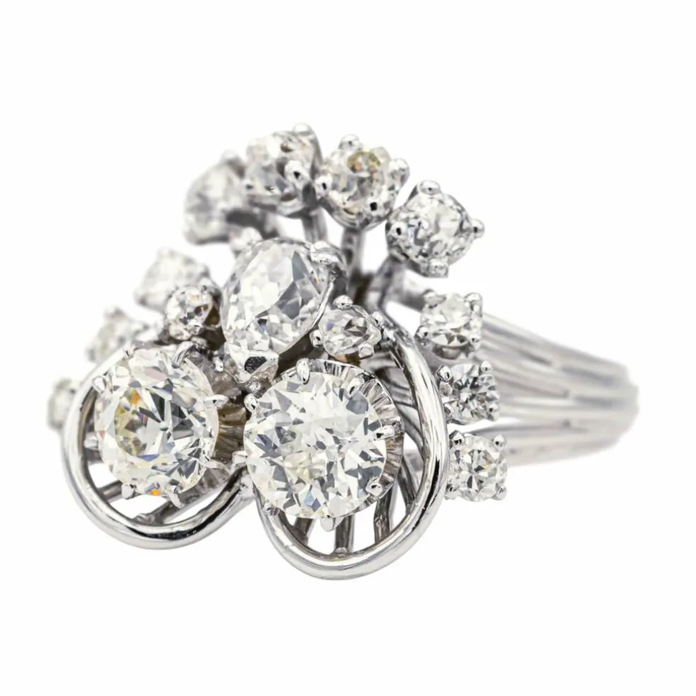 Bague Cocktail Or blanc Diamant
