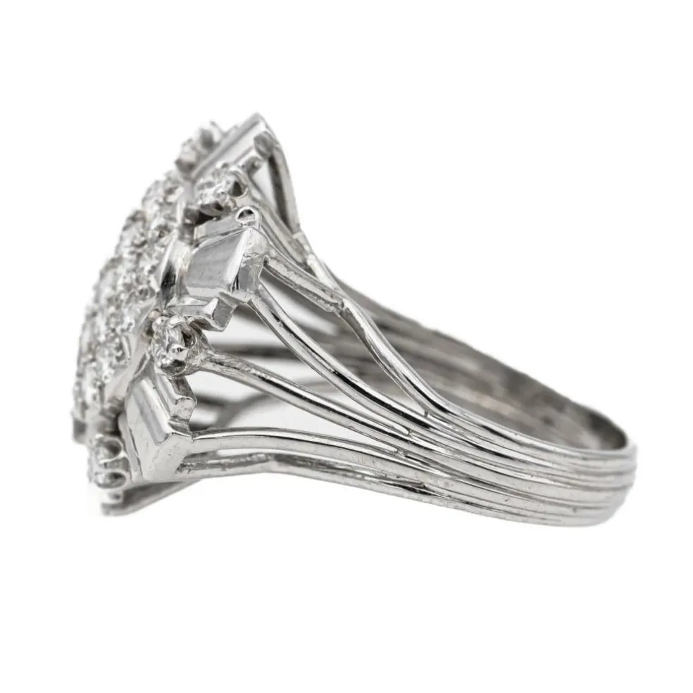 Bague Cocktail Or blanc Diamant