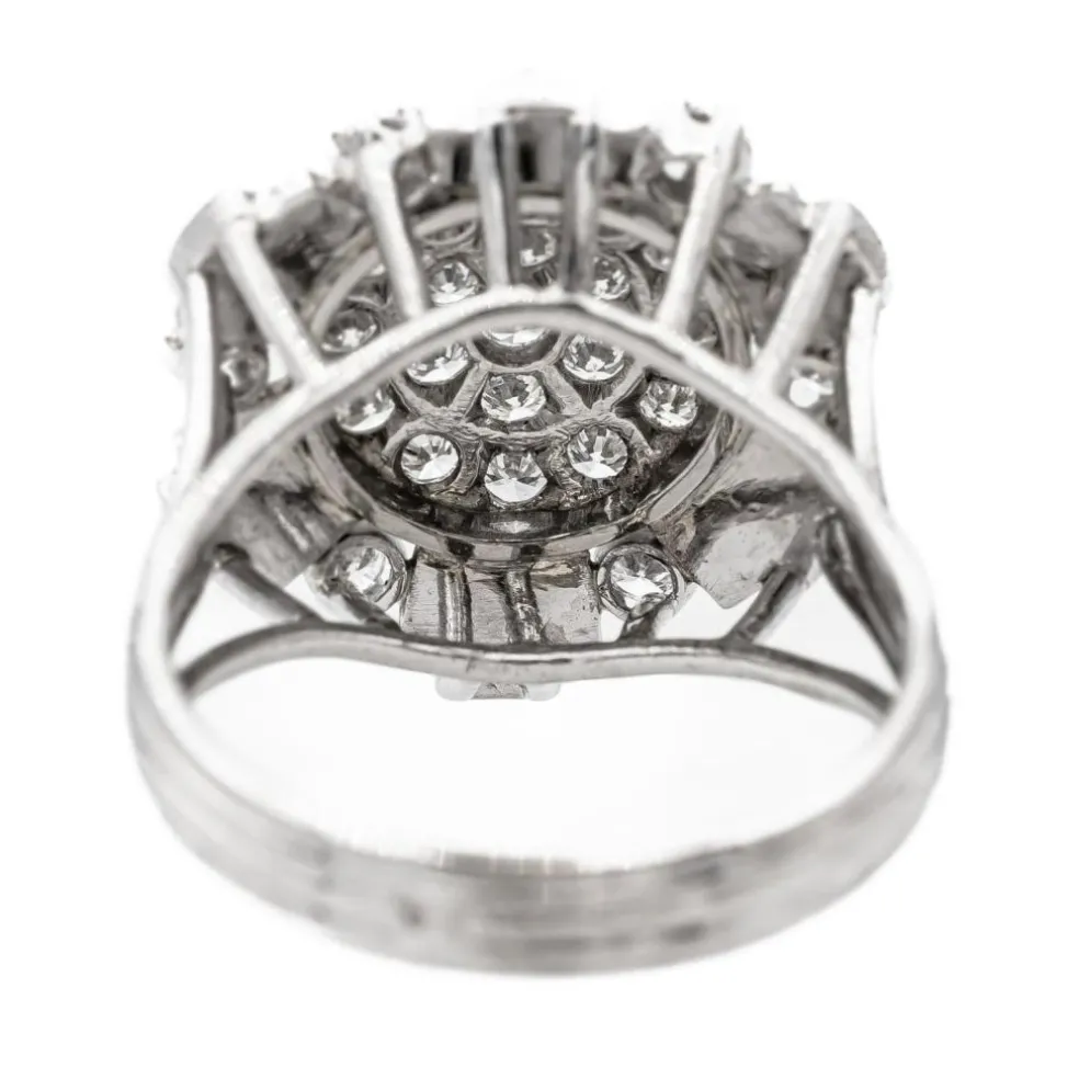 Bague Cocktail Or blanc Diamant