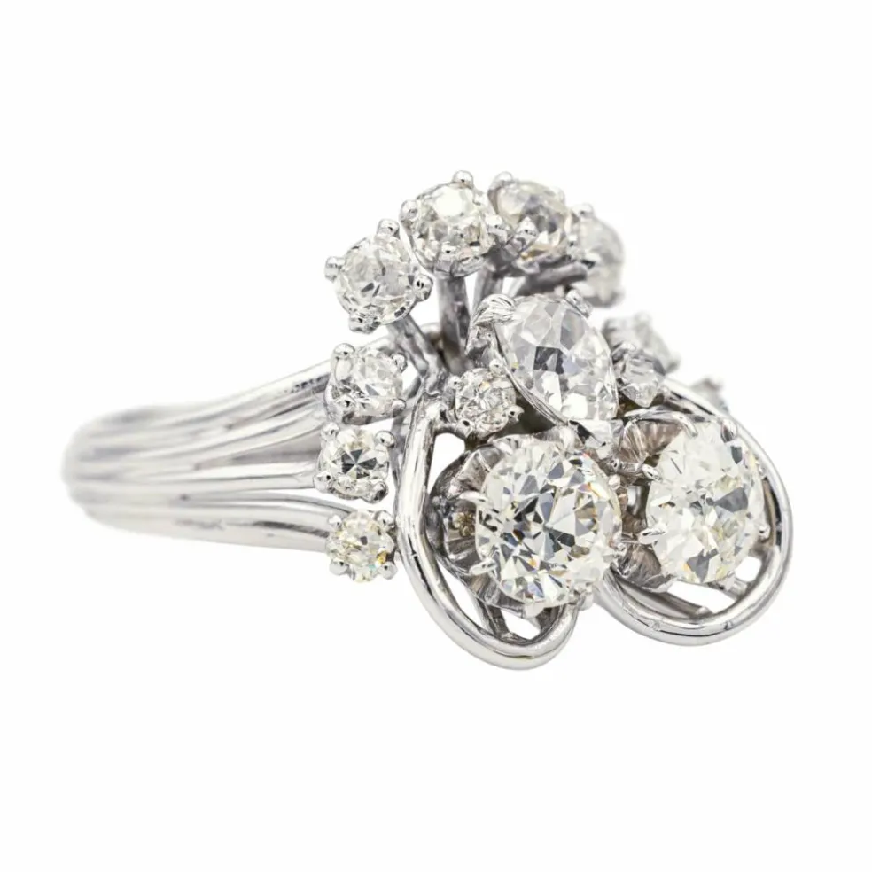 Bague Cocktail Or blanc Diamant