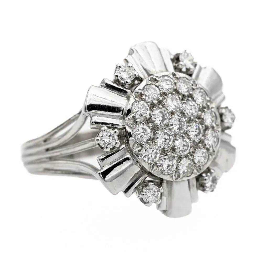 Bague Cocktail Or blanc Diamant