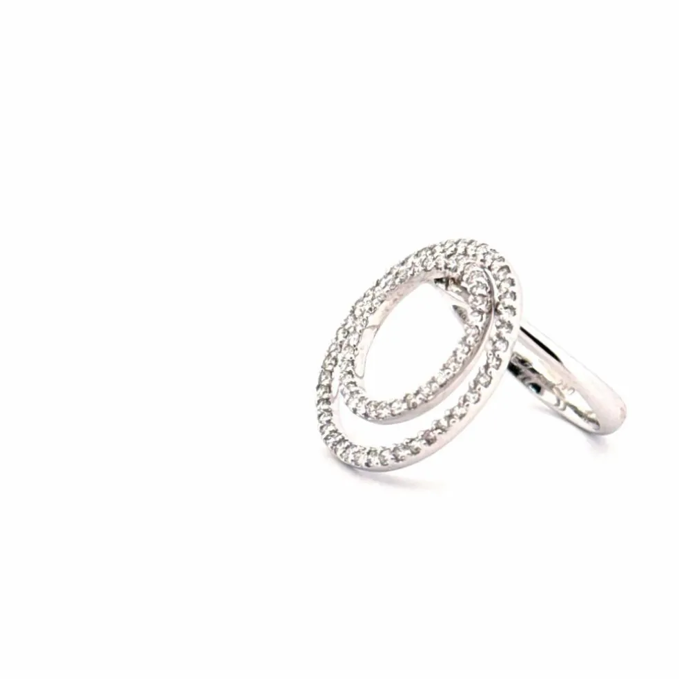 Bague Cocktail Or Blanc 18k & Diamants