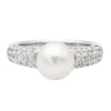 Bague Cocktail Or blanc Perle