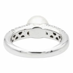 Bague Cocktail Or blanc Perle