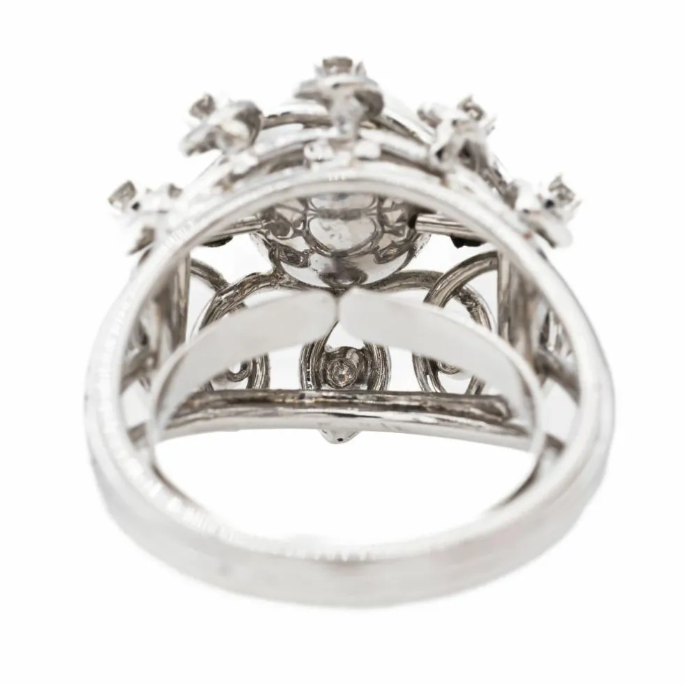 Bague Cocktail Or blanc Perle