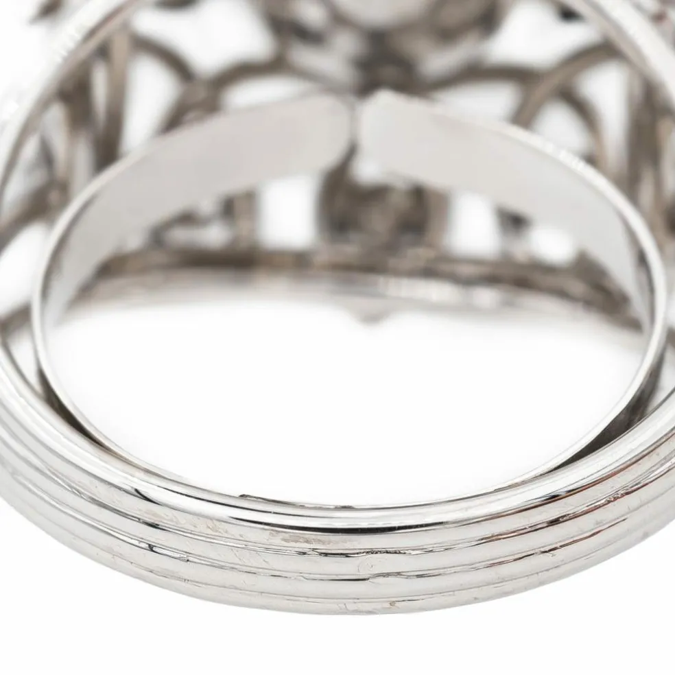 Bague Cocktail Or blanc Perle