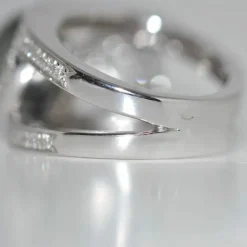 Bague cocktail Or blanc Perle Diamants