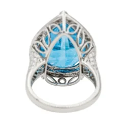 Bague Cocktail Or blanc Topaze