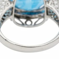 Bague Cocktail Or blanc Topaze