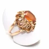 Bague cocktail or jaune 750 mil et citrine