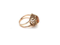 Bague cocktail or jaune 750 mil et citrine