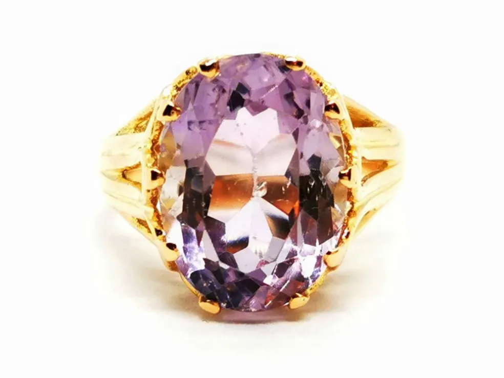 Bague Cocktail Or jaune Améthyste