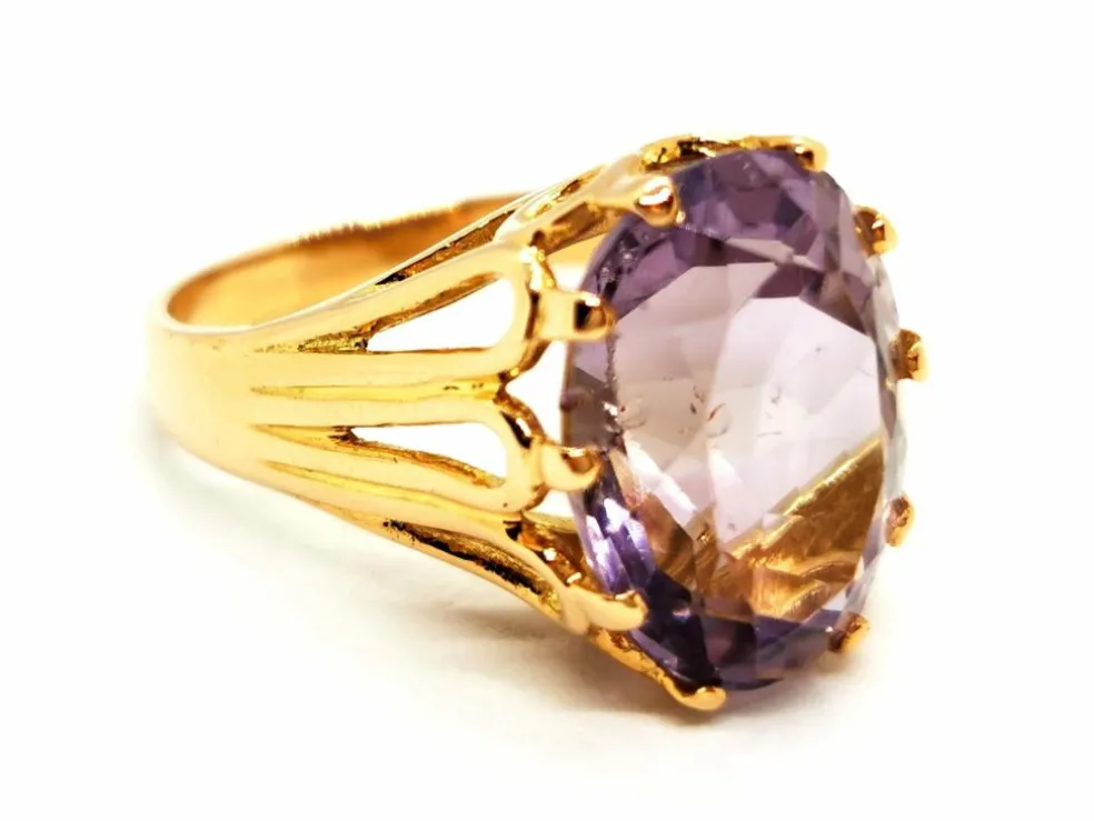 Bague Cocktail Or jaune Améthyste