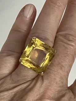 Bague Cocktail Or Jaune Citrine