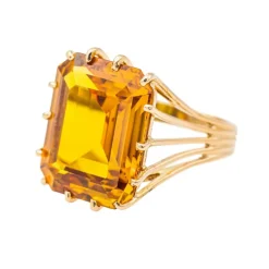 Bague Cocktail Or jaune Citrine