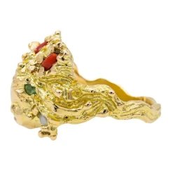 Bague Cocktail Or jaune Corail