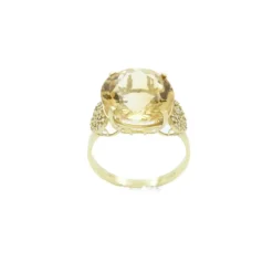 Bague cocktail Or jaune Citrine Diamants