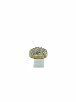 Bague cocktail or jaune diamant radiant 0.80ct certificat HRD
