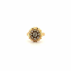 Bague Cocktail or jaune diamants