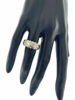 Bague cocktail or jaune diamant radiant 0.80ct certificat HRD