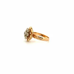 Bague Cocktail or jaune diamants