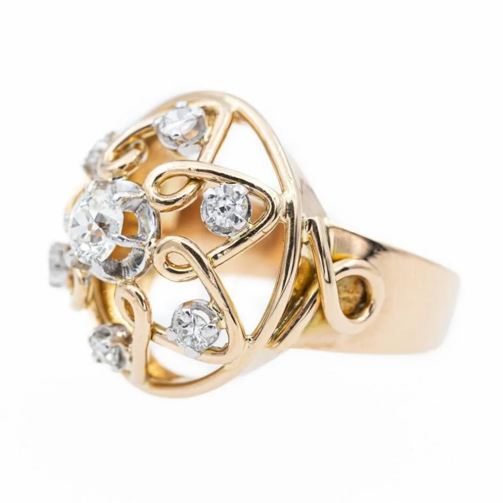 Bague Cocktail Or jaune Diamant