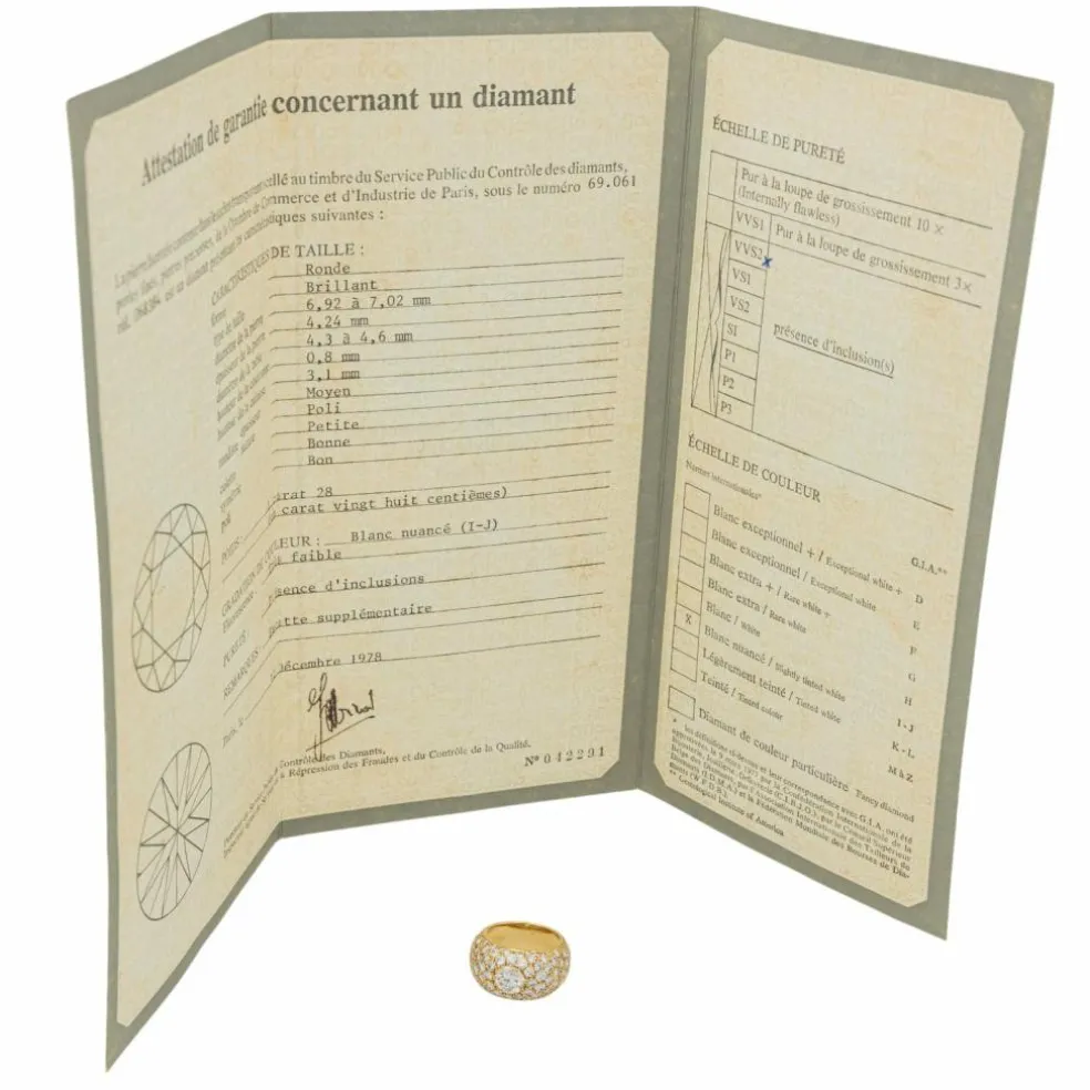 Bague Cocktail Or jaune Diamant