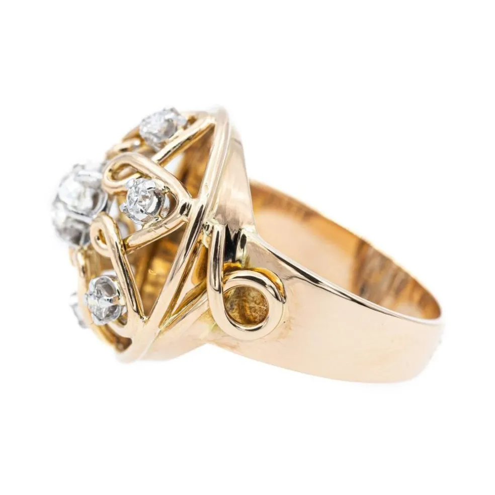 Bague Cocktail Or jaune Diamant