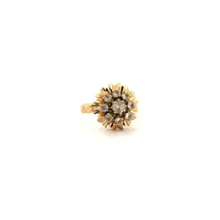 Bague Cocktail or jaune diamants