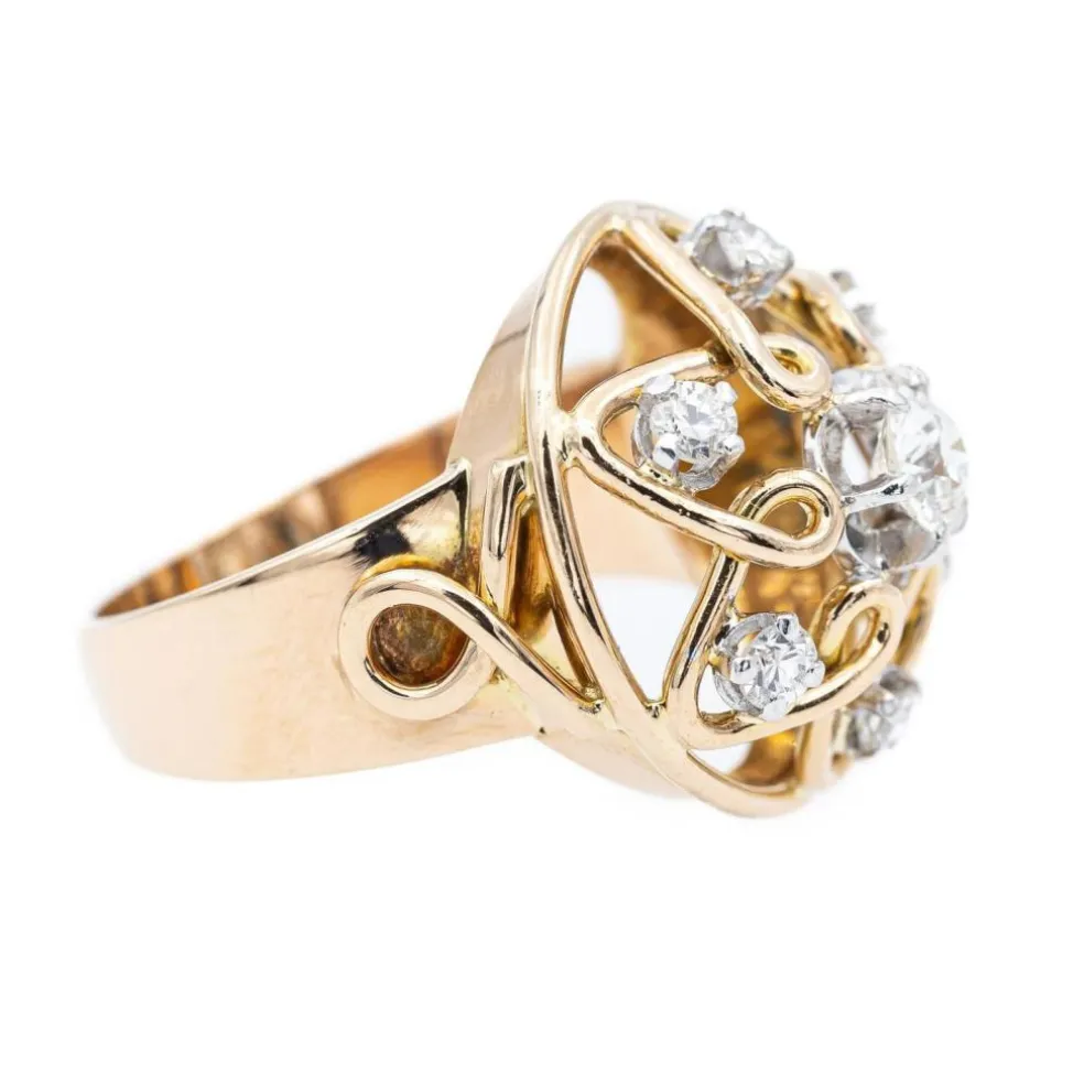 Bague Cocktail Or jaune Diamant