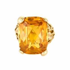 Bague Cocktail or jaune et citrine