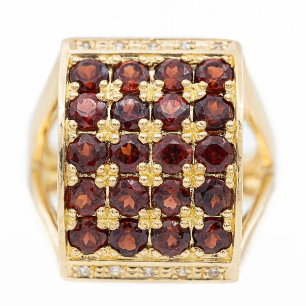 Bague Cocktail Or jaune Grenat