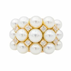 Bague Cocktail Or jaune Perle