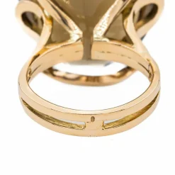 Bague Cocktail Or jaune Quartz fumé