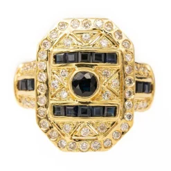 Bague Cocktail Or jaune Saphir