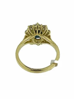Bague cocktail or jaune saphir et diamants certificat IGI