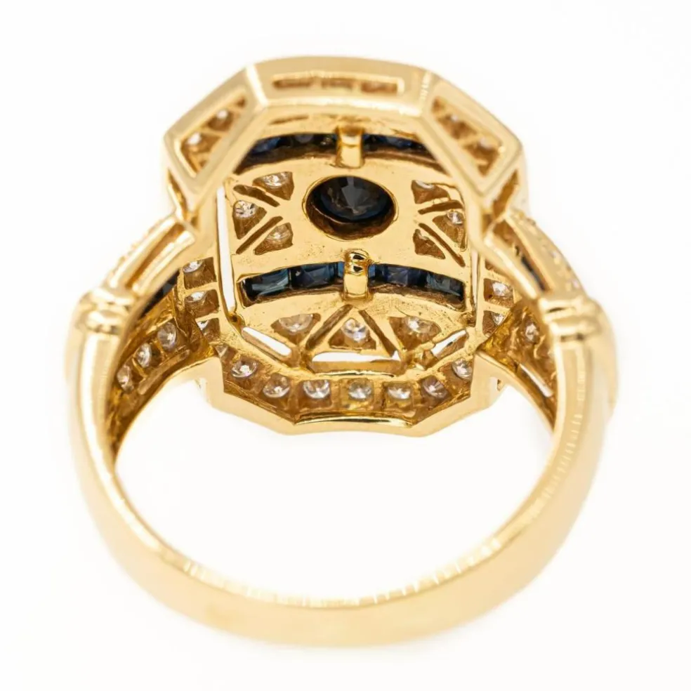 Bague Cocktail Or jaune Saphir
