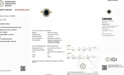 Bague cocktail or jaune saphir et diamants certificat IGI