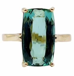 Bague cocktail or jaune, tourmaline 5,70 carats (circa 1950)