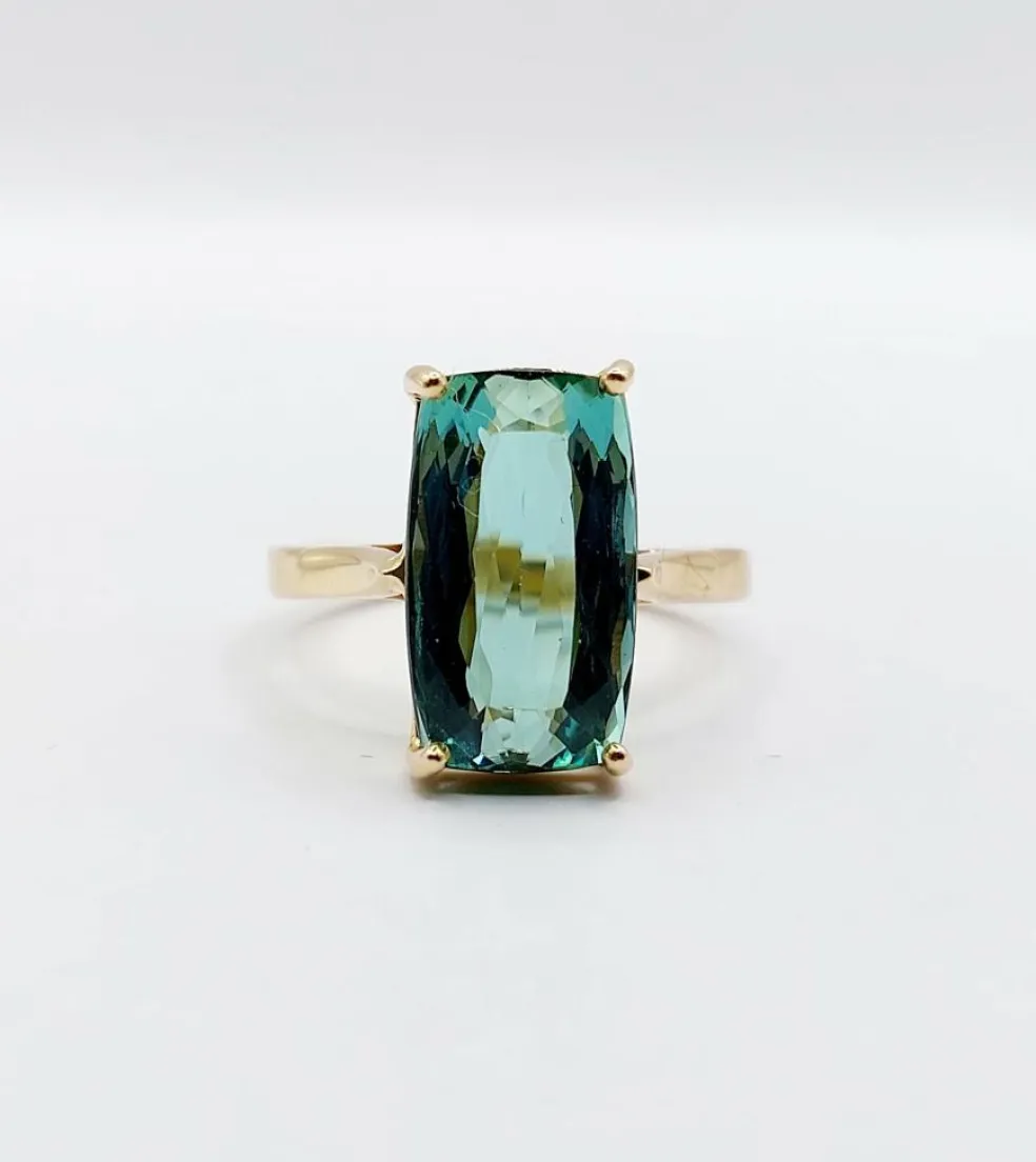 Bague cocktail or jaune, tourmaline 5,70 carats (circa 1950)