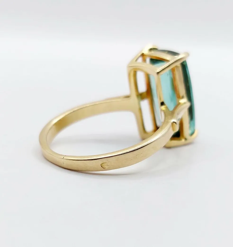 Bague cocktail or jaune, tourmaline 5,70 carats (circa 1950)