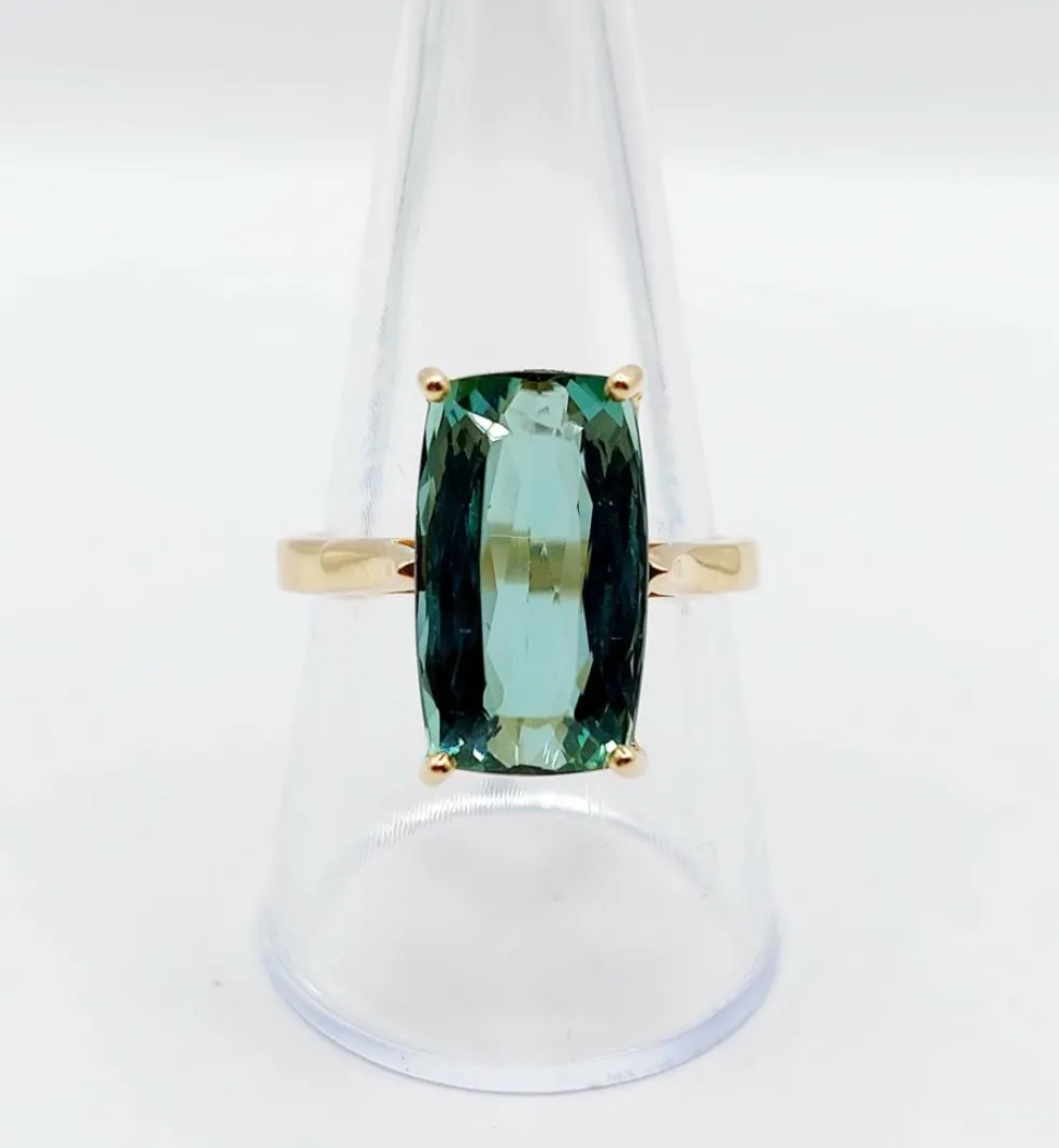 Bague cocktail or jaune, tourmaline 5,70 carats (circa 1950)