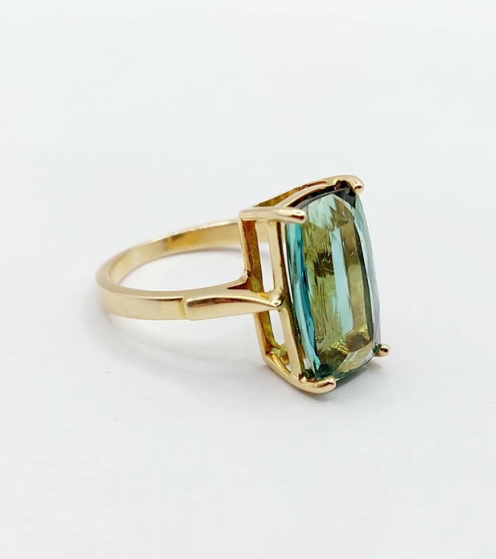 Bague cocktail or jaune, tourmaline 5,70 carats (circa 1950)