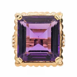 Bague Cocktail Or rose Améthyste